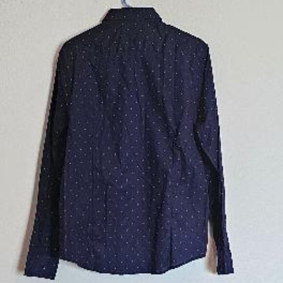 DENIM & FLOWER Men's Structured Dobby - Navy Blue - Large - Picture 5 of 5